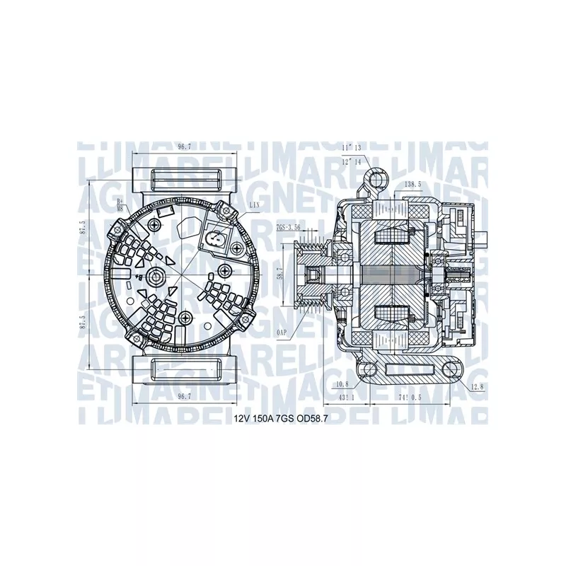 Alternateur MAGNETI MARELLI 063731557610