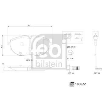 Jeu de 4 plaquettes de frein avant FEBI BILSTEIN 180622