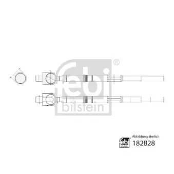 Rotule de direction intérieure, barre de connexion FEBI BILSTEIN 182828