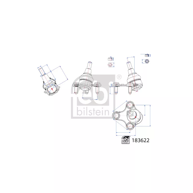 Rotule de suspension avant gauche FEBI BILSTEIN 183622