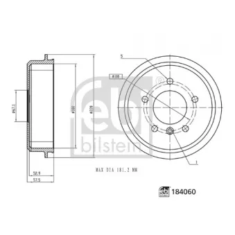 Tambour de frein FEBI BILSTEIN 184060