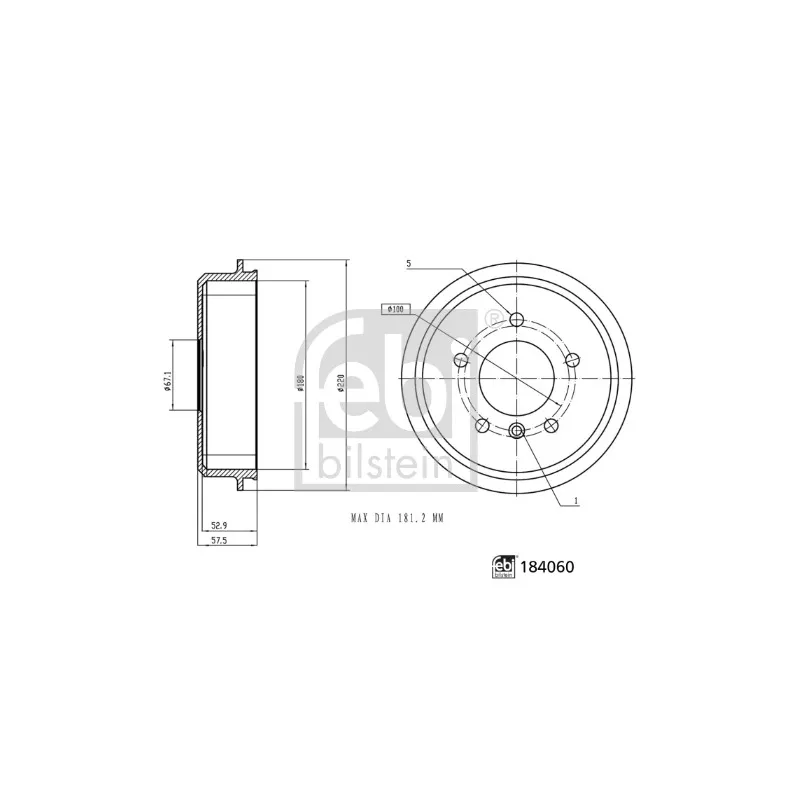 Tambour de frein FEBI BILSTEIN 184060