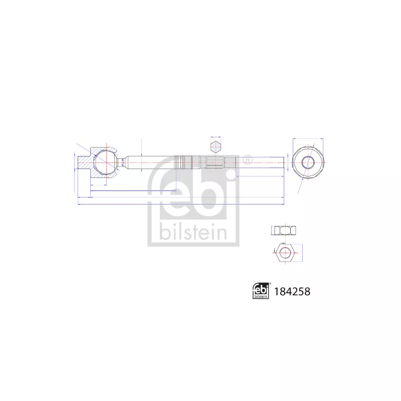 Rotule de direction intérieure, barre de connexion FEBI BILSTEIN 184258