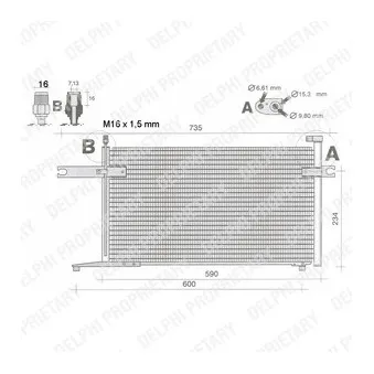 Condenseur, climatisation DELPHI TSP0225438