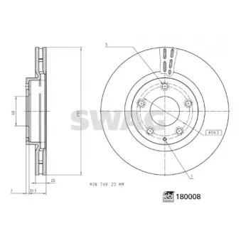 Jeu de 2 disques de frein avant SWAG