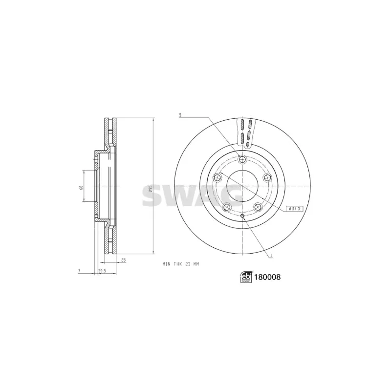 Jeu de 2 disques de frein avant SWAG 33 10 6300