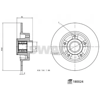 Jeu de 2 disques de frein arrière SWAG