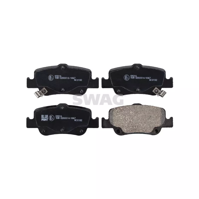 Jeu de 4 plaquettes de frein arrière SWAG 33 10 7531
