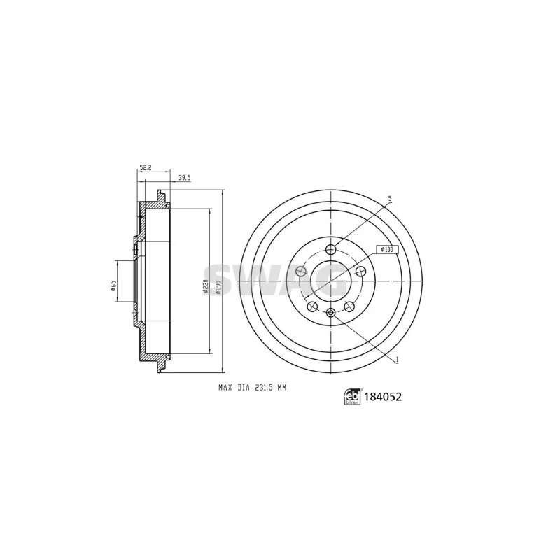 Tambour de frein SWAG 33 10 9260