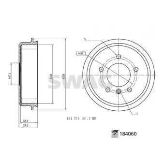 Tambour de frein SWAG