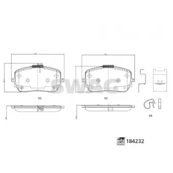 Jeu de 4 plaquettes de frein avant SWAG 33 10 9322