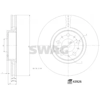 Jeu de 2 disques de frein avant SWAG