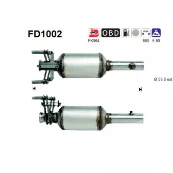 Filtre à particules / à suie, échappement AS FD1002