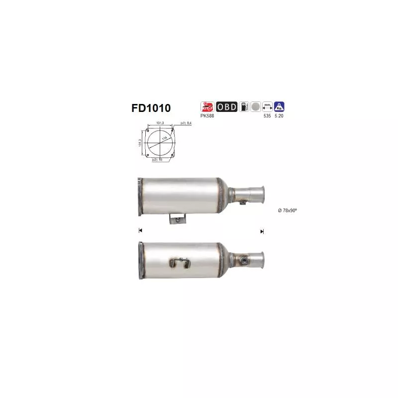 Filtre à particules / à suie, échappement AS FD1010