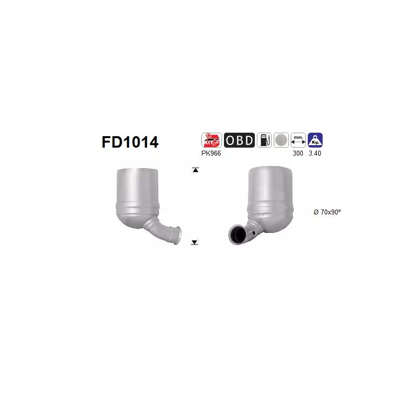 Filtre à particules / à suie, échappement AS FD1014