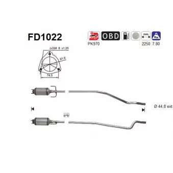 Filtre à particules / à suie, échappement AS FD1022