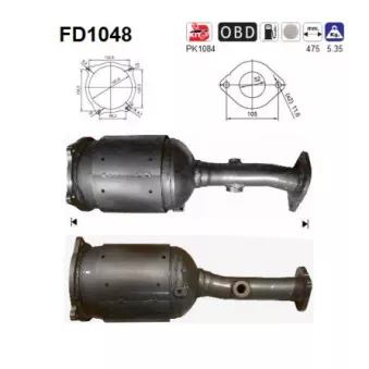 Filtre à particules / à suie, échappement AS FD1048