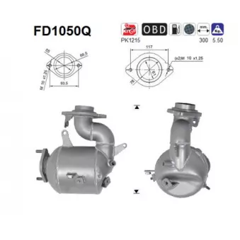 Filtre à particules / à suie, échappement AS FD1050Q