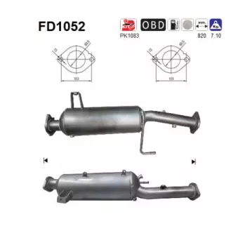 Filtre à particules / à suie, échappement AS FD1052