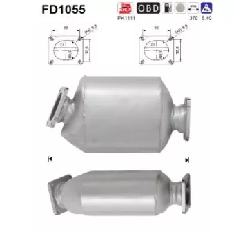 Filtre à particules / à suie, échappement AS FD1055