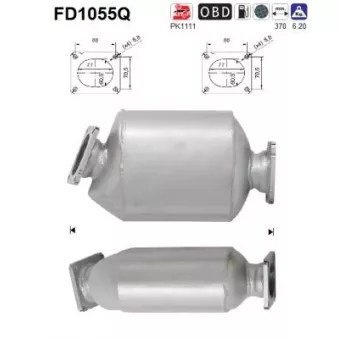 Filtre à particules / à suie, échappement AS FD1055Q