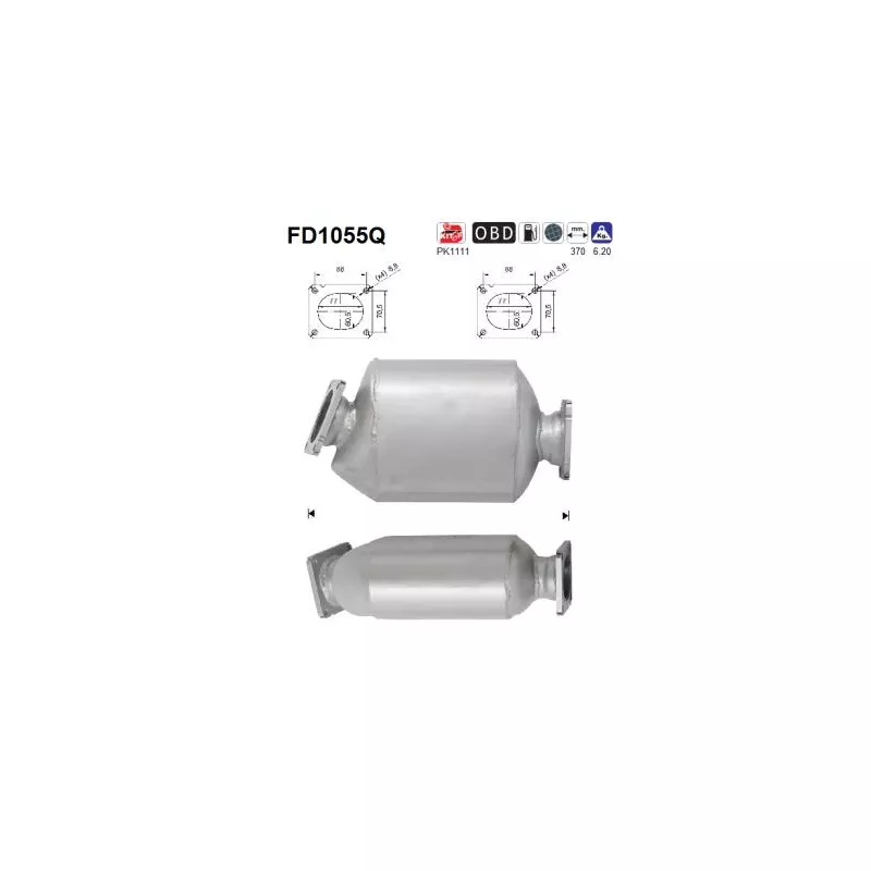 Filtre à particules / à suie, échappement AS FD1055Q