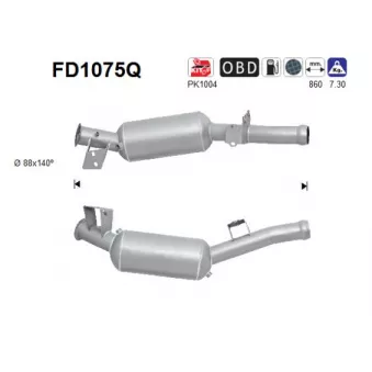 Filtre à particules / à suie, échappement AS FD1075Q
