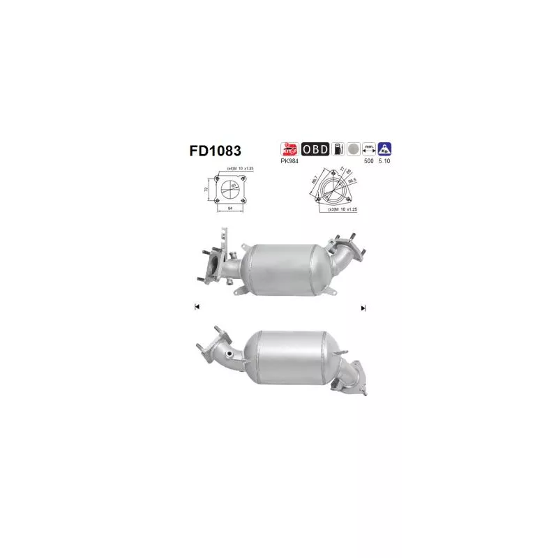 Filtre à particules / à suie, échappement AS FD1083