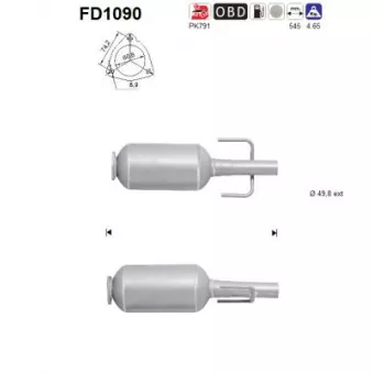 Filtre à particules / à suie, échappement AS FD1090