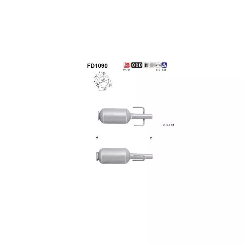 Filtre à particules / à suie, échappement AS FD1090