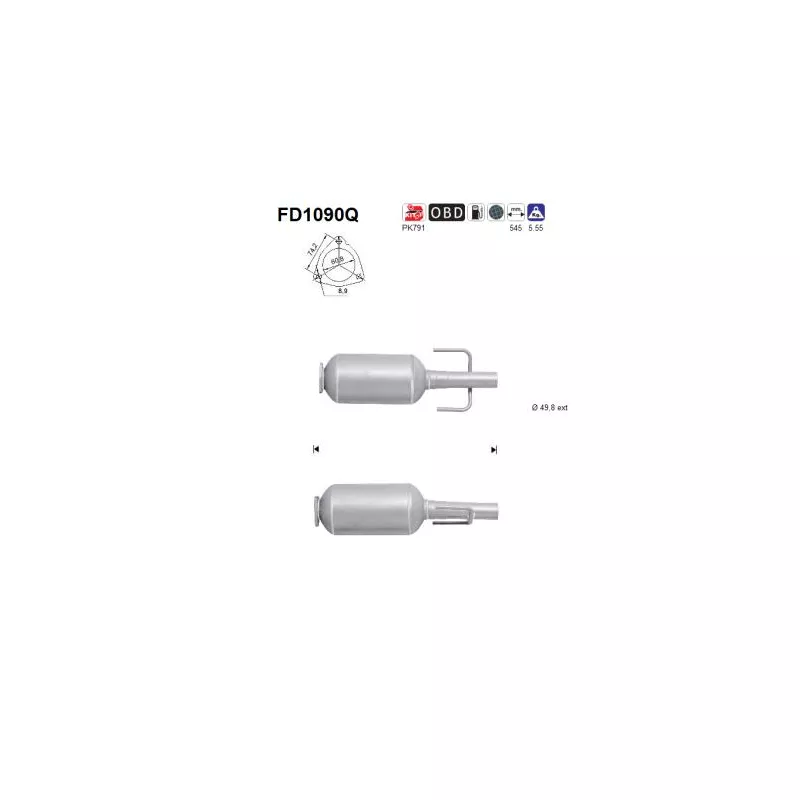 Filtre à particules / à suie, échappement AS FD1090Q