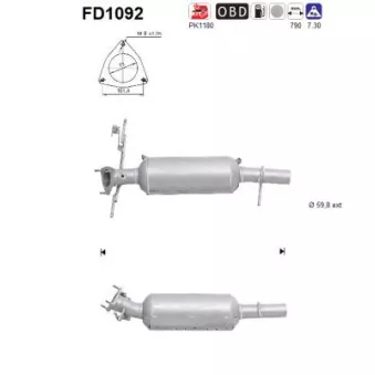 Filtre à particules / à suie, échappement AS FD1092