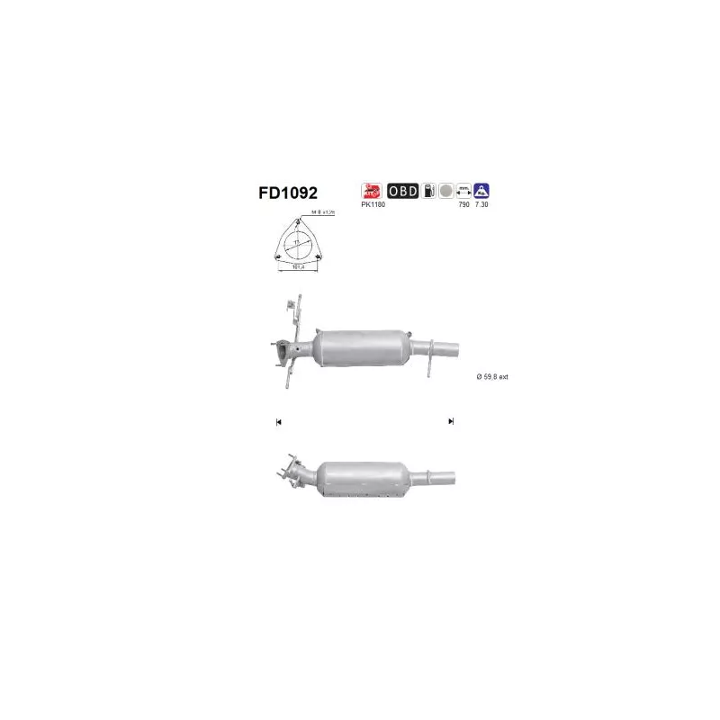 Filtre à particules / à suie, échappement AS FD1092