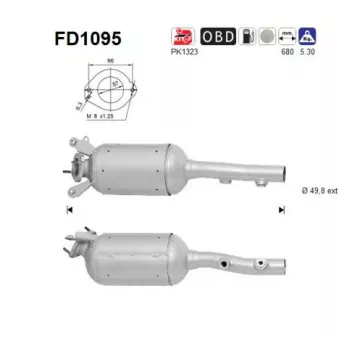 Filtre à particules / à suie, échappement AS FD1095