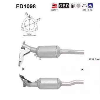 Filtre à particules / à suie, échappement AS