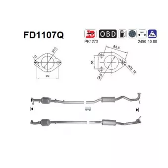 Filtre à particules / à suie, échappement AS FD1107Q
