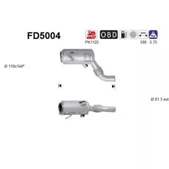 Filtre à particules / à suie, échappement AS FD5004