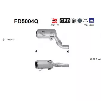Filtre à particules / à suie, échappement AS FD5004Q