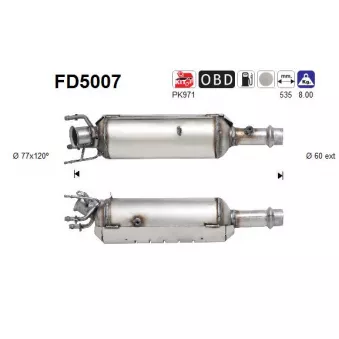 Filtre à particules / à suie, échappement AS FD5007