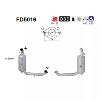 Filtre à particules / à suie, échappement AS FD5016