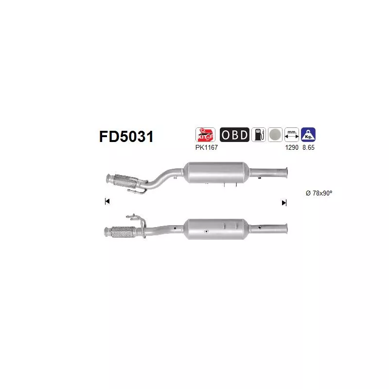 Filtre à particules / à suie, échappement AS FD5031