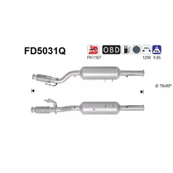 Filtre à particules / à suie, échappement AS FD5031Q