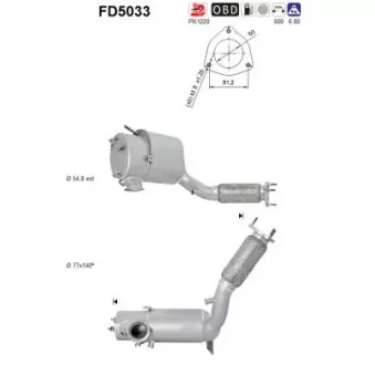 Filtre à particules / à suie, échappement AS FD5033