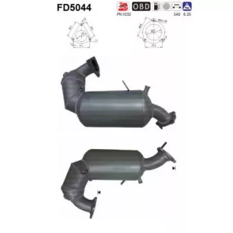 Filtre à particules / à suie, échappement AS FD5044