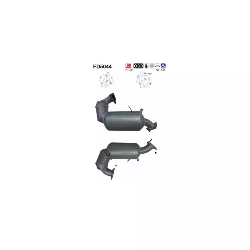 Filtre à particules / à suie, échappement AS FD5044
