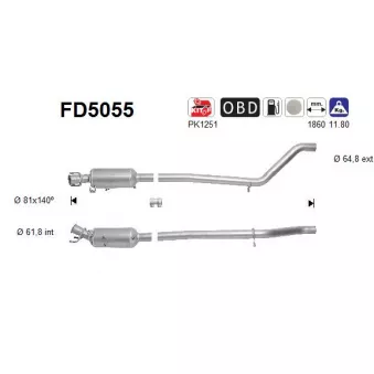 Filtre à particules / à suie, échappement AS FD5055