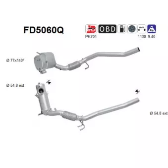 Filtre à particules / à suie, échappement AS FD5060Q
