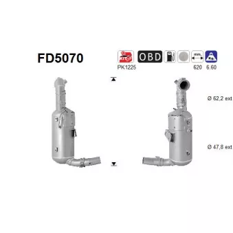 Filtre à particules / à suie, échappement AS FD5070