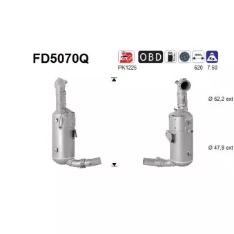 Filtre à particules / à suie, échappement AS FD5070Q
