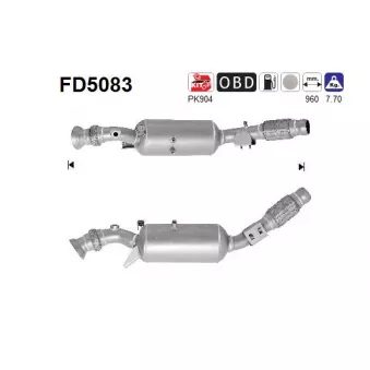 Filtre à particules / à suie, échappement AS FD5083